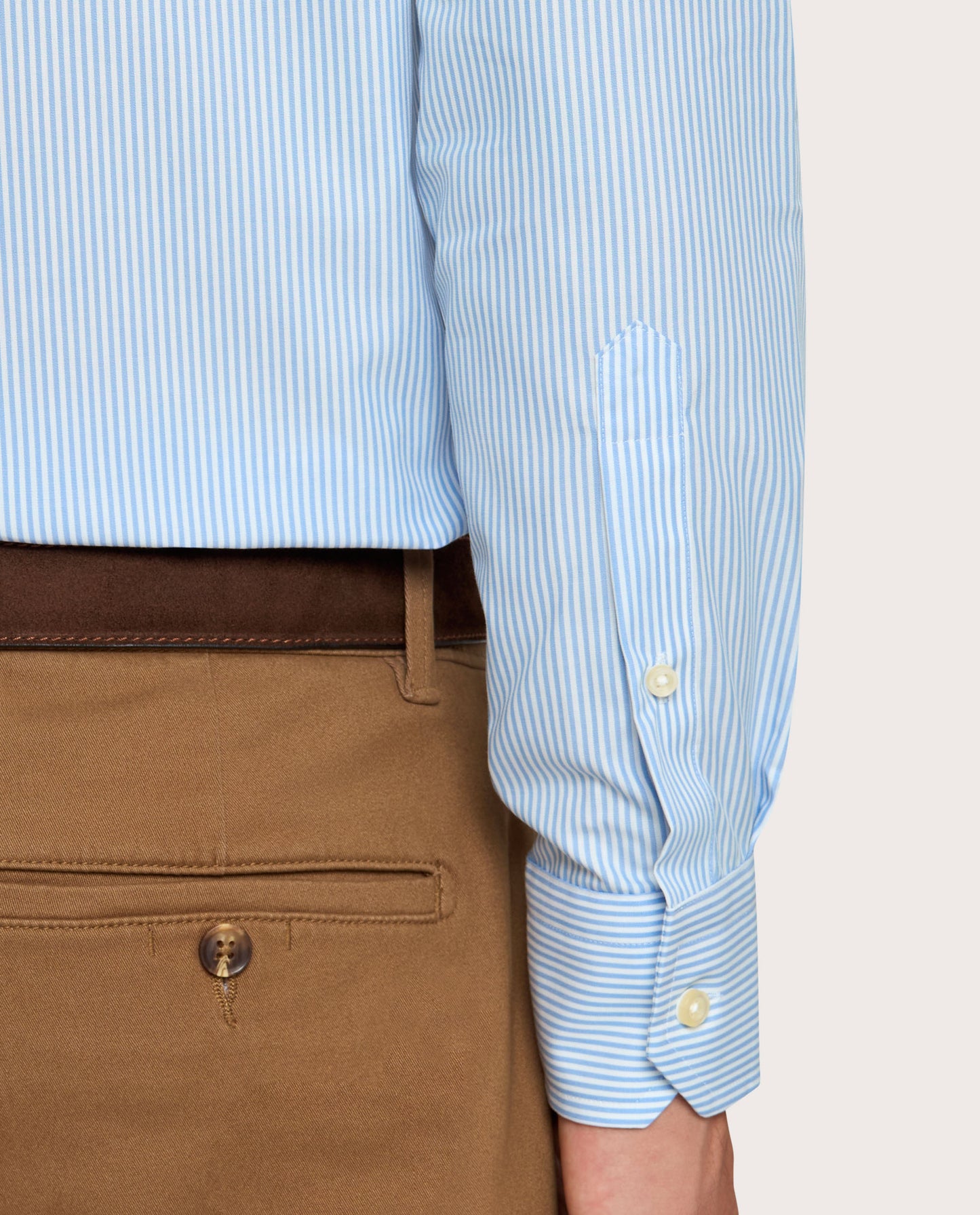 Camicissima Men’s Light Blue Non-Iron Permanent Fitted Cotton Shirt