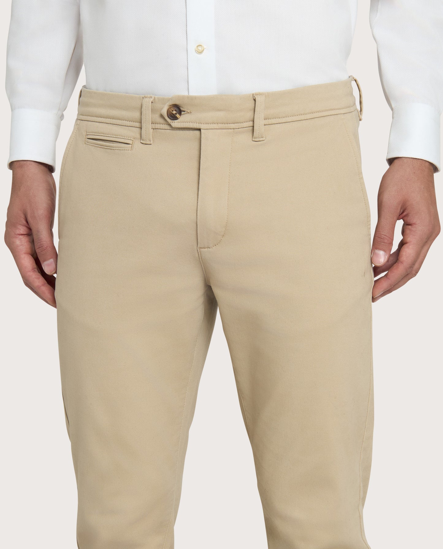 Camicissima Beige Cotton Twill Chino Trousers