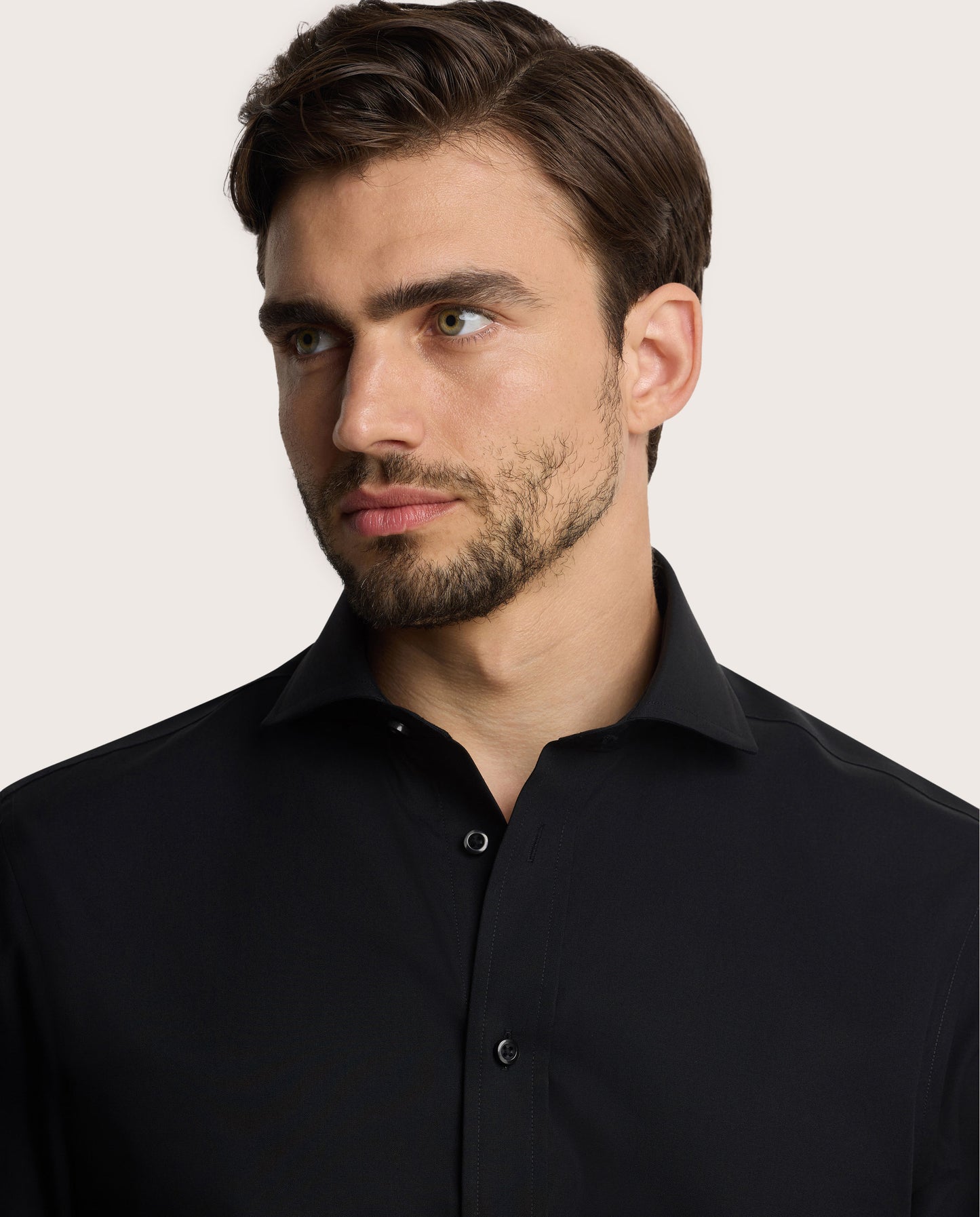 Camicissima Men’s Black Non-Iron Permanent Slim Fit Cotton Shirt