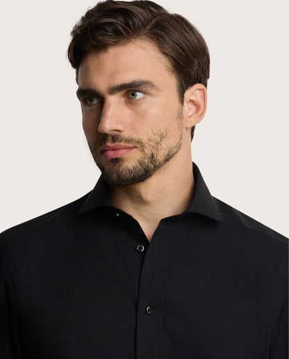 Camicissima Men’s Black Non-Iron Permanent Slim Fit Cotton Shirt