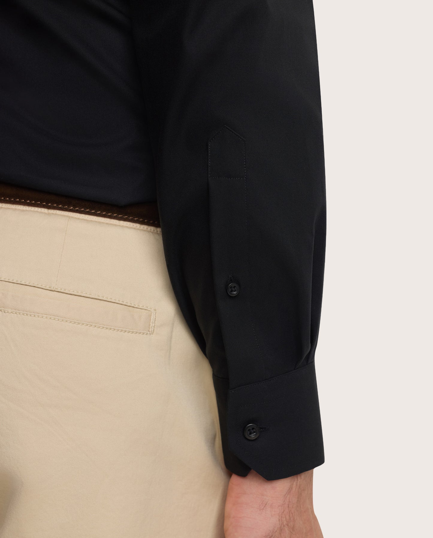 Camicissima Men’s Black Non-Iron Permanent Slim Fit Cotton Shirt