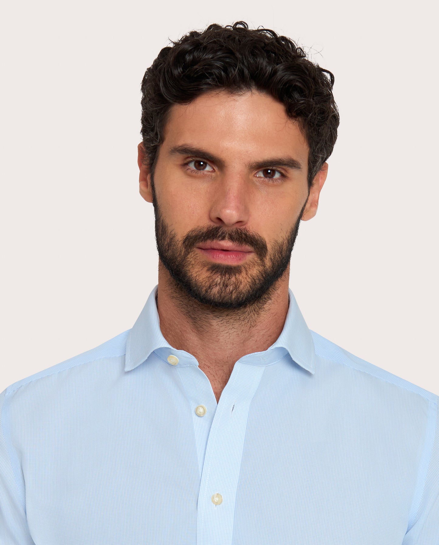 Camicissima Men’s Light Blue Non-Iron Permanent Fitted Cotton Shirt