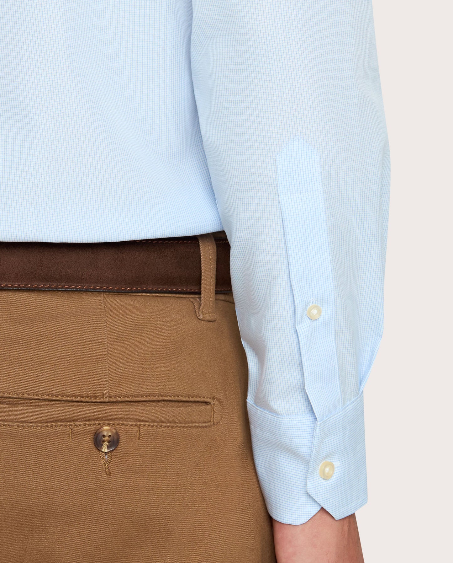 Camicissima Men’s Light Blue Non-Iron Permanent Fitted Cotton Shirt