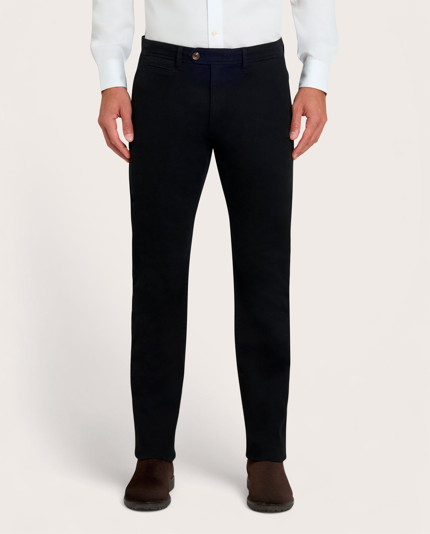 Camicissima Black Cotton Twill Chino Trousers