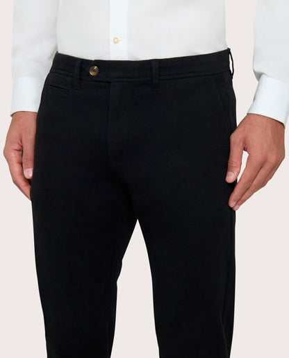 Camicissima Black Cotton Twill Chino Trousers