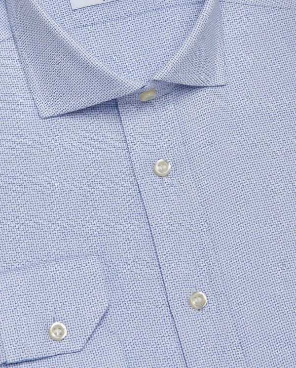 Camicissima Men’s Slim Fit Dobby Shirt – Light Blue | 100% Cotton | Casual Full Sleeves