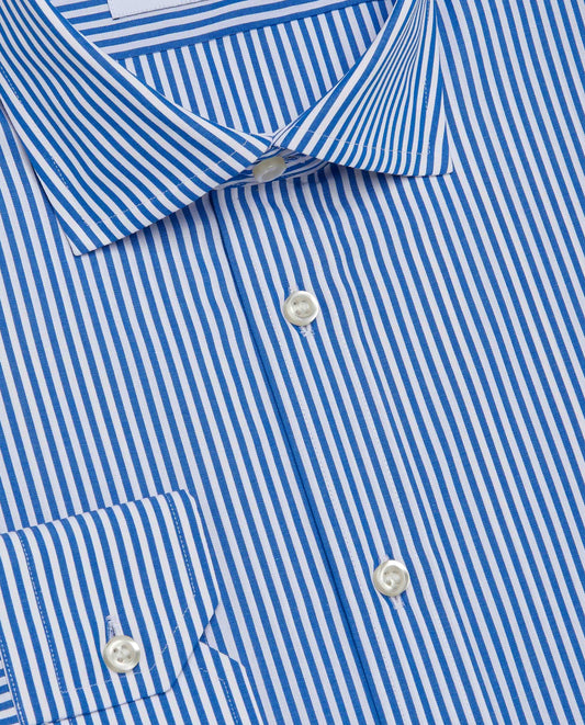 Camicissima Men’s Blue Slim Fit Stripe Shirt –100% Cotton | Classic Full Sleeves