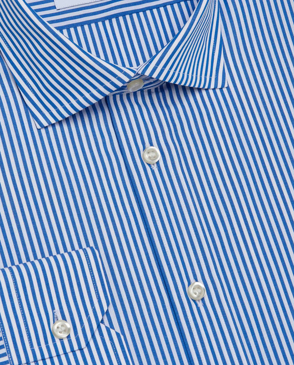 Camicissima Men’s Blue Slim Fit Stripe Shirt –100% Cotton | Classic Full Sleeves
