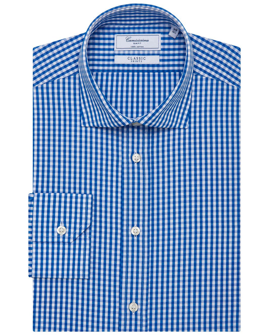 Men’s Slim Fit Striped Shirt – Navy Blue | 100% Cotton | Casual Full Sleeves