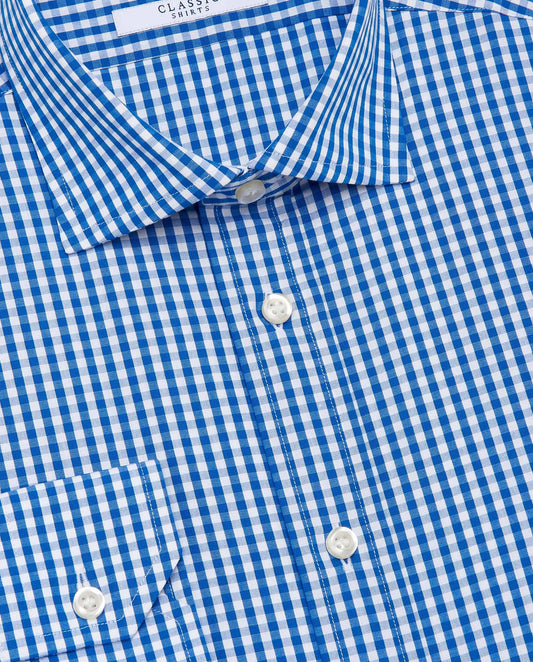 Camicissima Men’s Slim Fit Checked Shirt – Navy Blue | 100% Cotton | Casual Full Sleeves