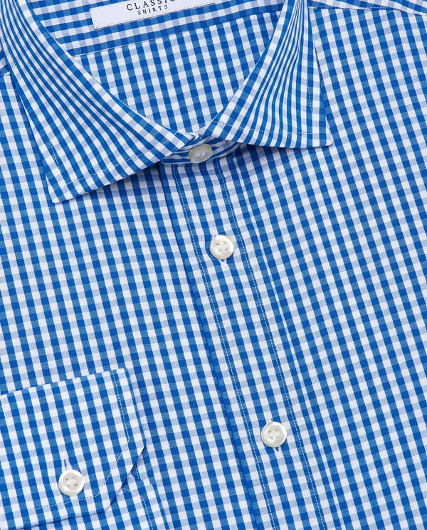 Camicissima Men’s Slim Fit Checked Shirt – Navy Blue | 100% Cotton | Casual Full Sleeves