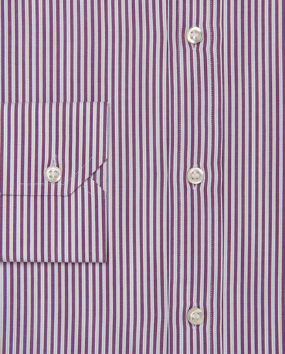 Men’s Slim Fit Striped Shirt – Violet | Fancy Full Sleeves | 100% Cotton