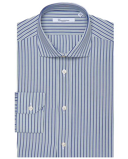 Men’s Slim Fit Striped Shirt – Green | Fancy Full Sleeves | 100% Cotton