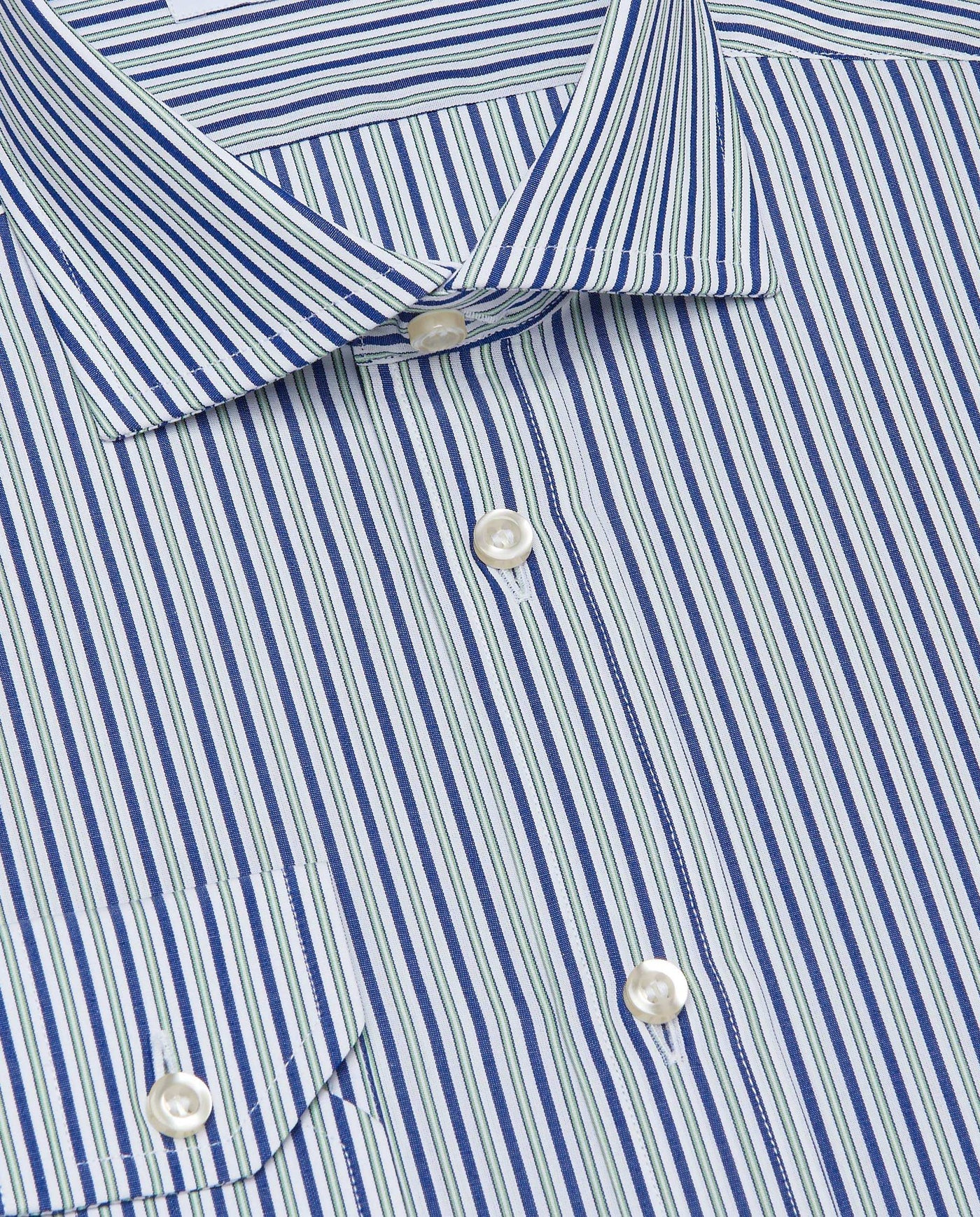 Camicissima Men’s Slim Fit Striped Shirt – Green | Fancy Full Sleeves | 100% Cotton