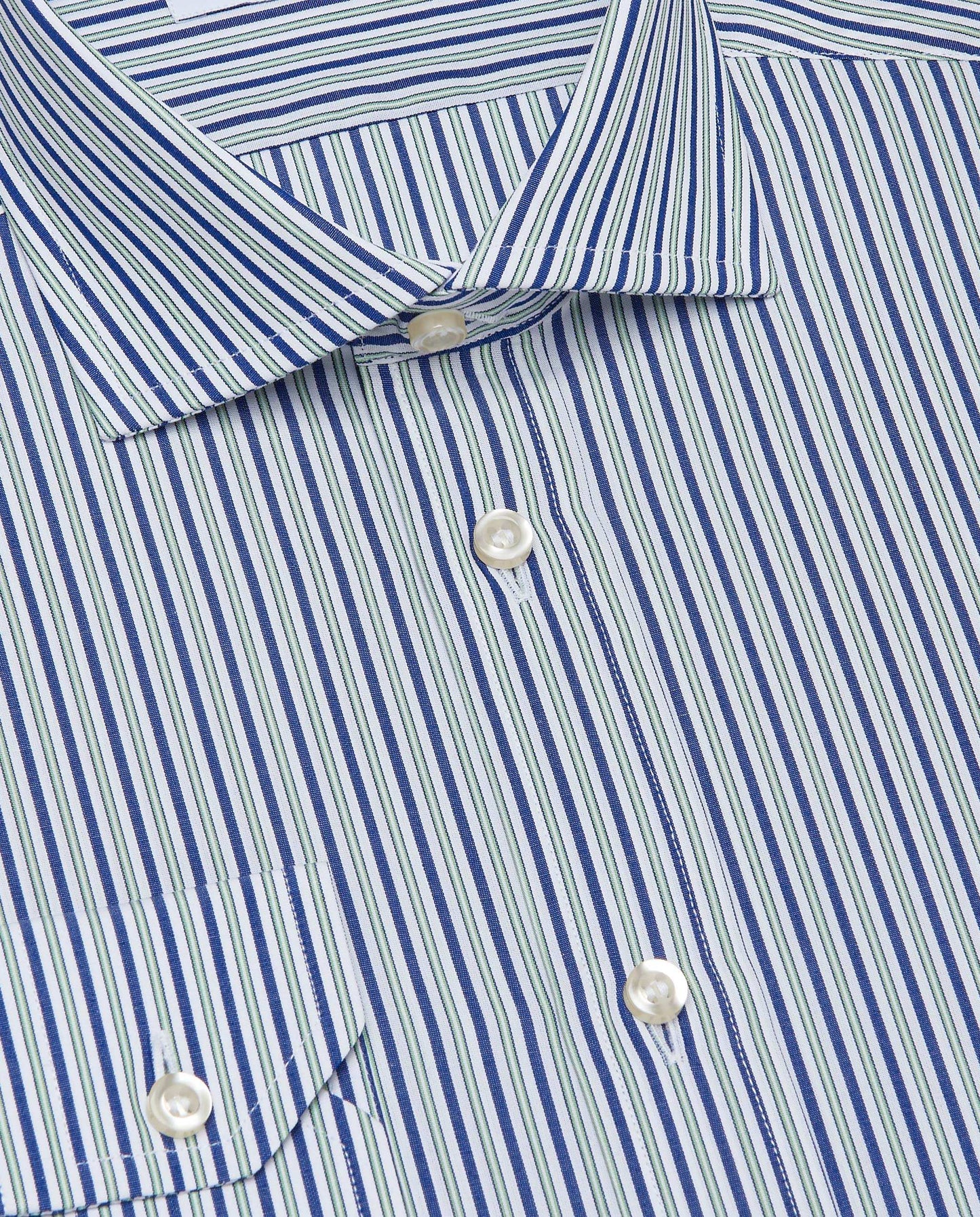 Men’s Slim Fit Striped Shirt – Green | Fancy Full Sleeves | 100% Cotton