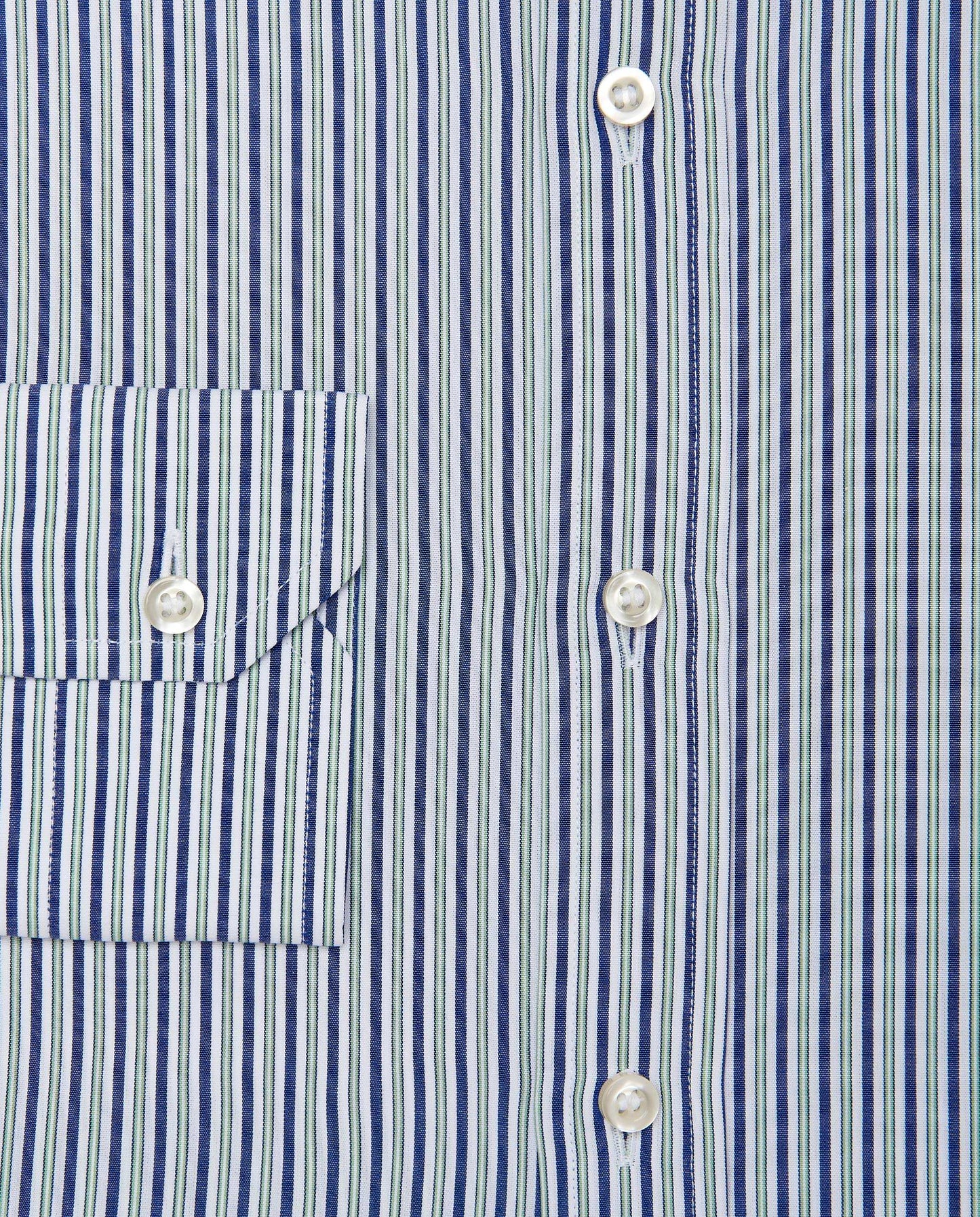 Men’s Slim Fit Striped Shirt – Green | Fancy Full Sleeves | 100% Cotton
