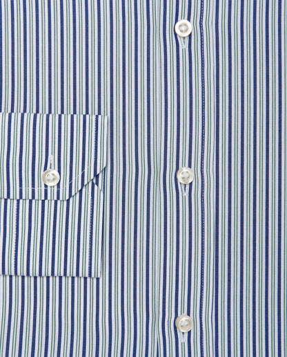 Men’s Slim Fit Striped Shirt – Green | Fancy Full Sleeves | 100% Cotton