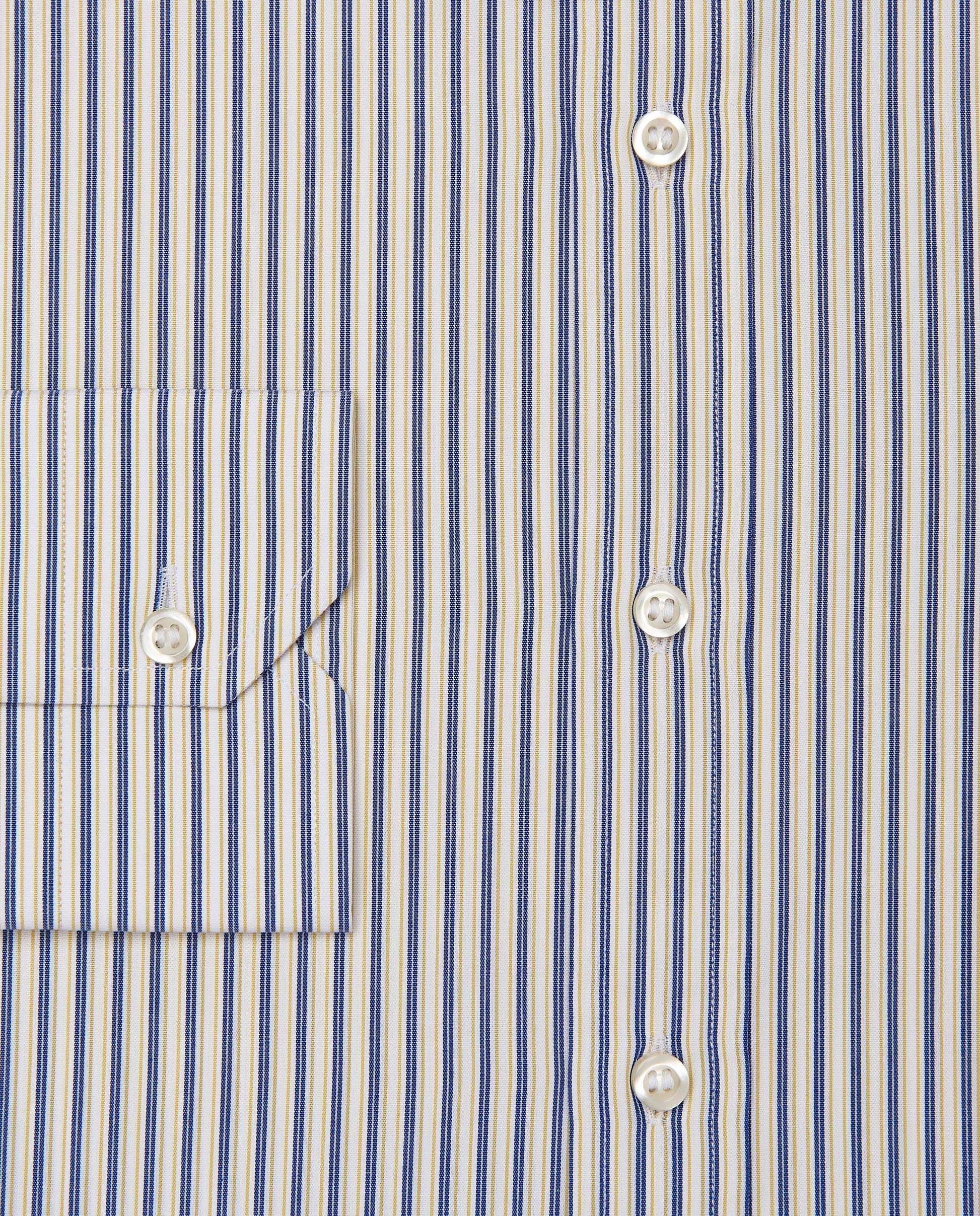 Men’s Slim Fit Striped Shirt – Mustard | Fancy Full Sleeves | 100% Cotton