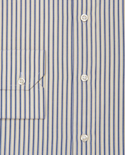 Men’s Slim Fit Striped Shirt – Mustard | Fancy Full Sleeves | 100% Cotton