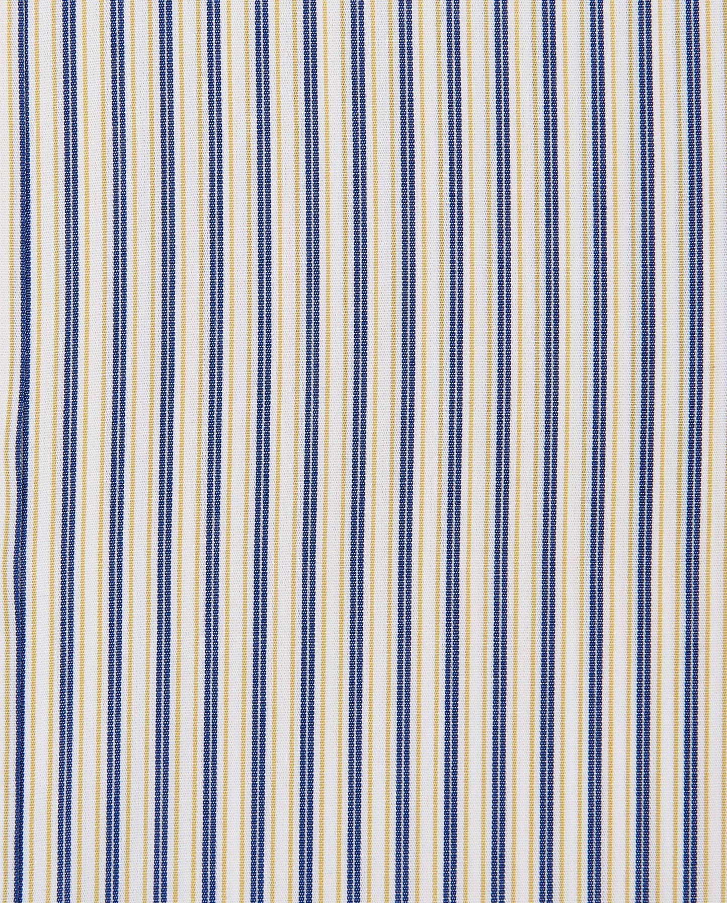 Men’s Slim Fit Striped Shirt – Mustard | Fancy Full Sleeves | 100% Cotton