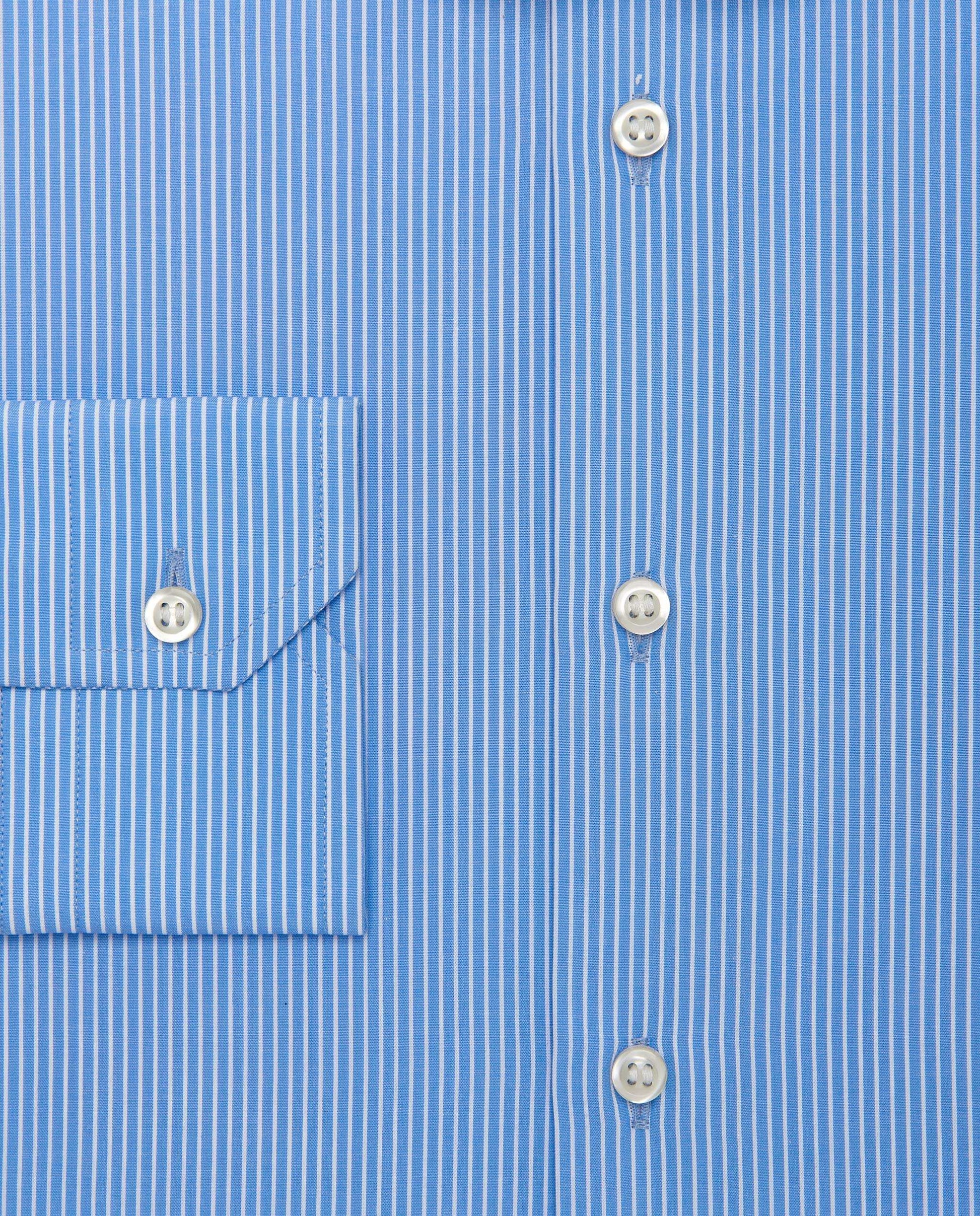 Men’s Slim Fit Striped Shirt – Light Blue | 100% Cotton | Classic Full Sleeves