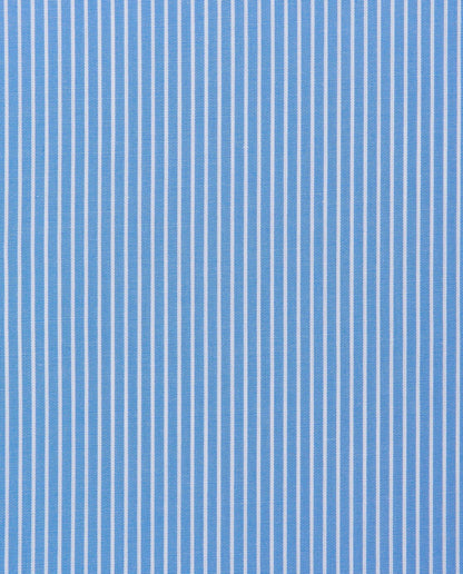 Men’s Slim Fit Striped Shirt – Light Blue | 100% Cotton | Classic Full Sleeves