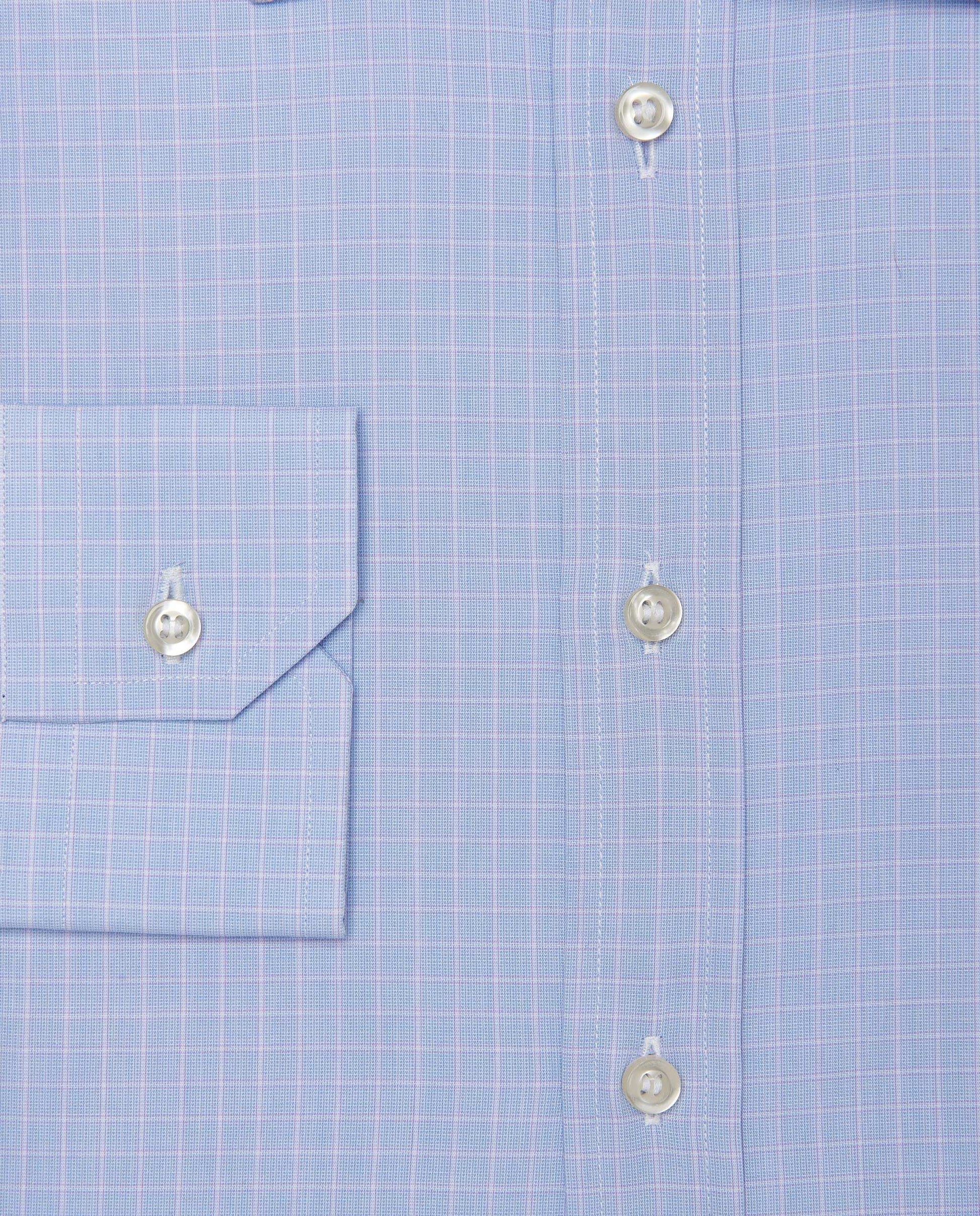Men’s Checked Shirt – Light Blue | 100% Cotton | Fancy Full Sleeves