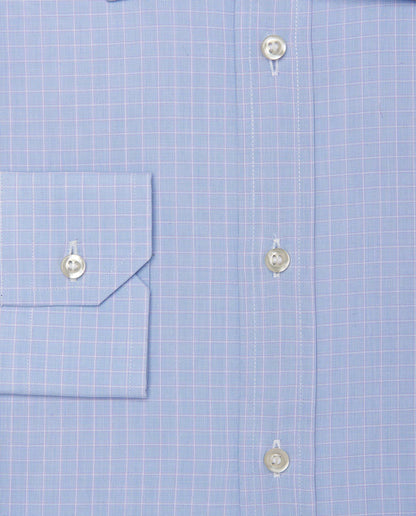 Men’s Checked Shirt – Light Blue | 100% Cotton | Fancy Full Sleeves