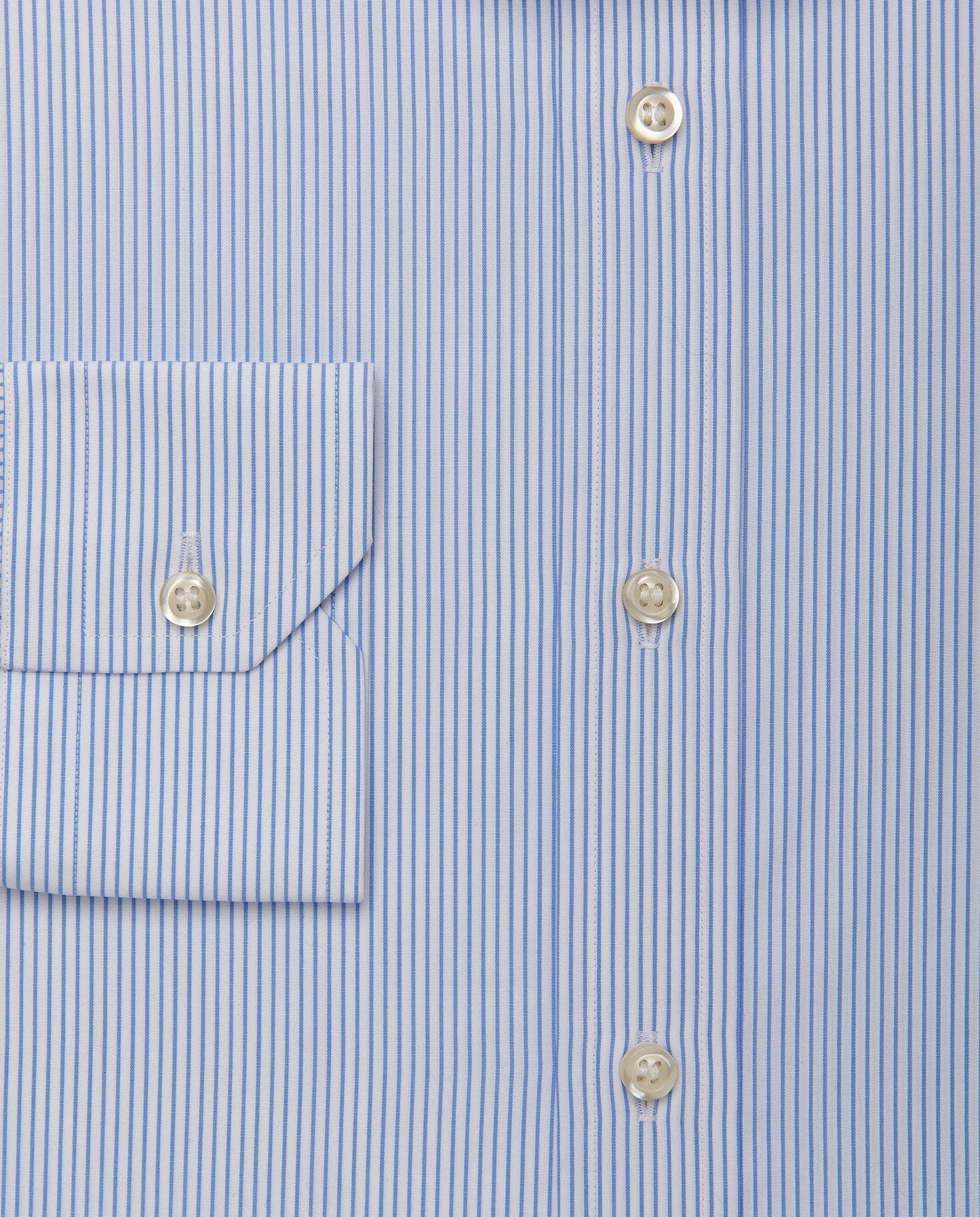 Men’s Slim Fit Striped Shirt – Light Blue | 100% Cotton | Classic Full Sleeves