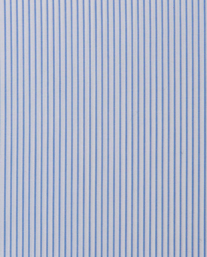 Men’s Slim Fit Striped Shirt – Light Blue | 100% Cotton | Classic Full Sleeves