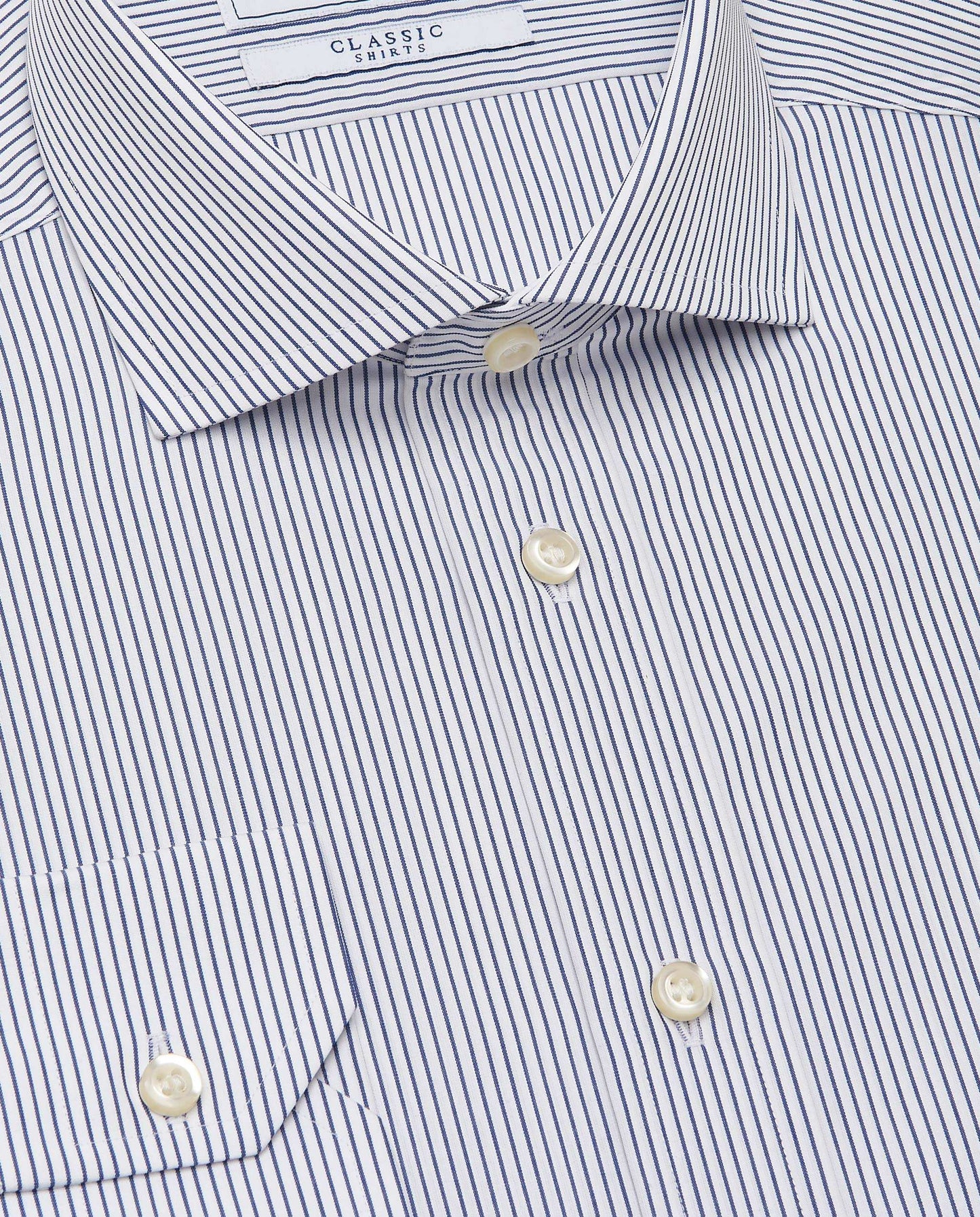 Men’s Slim Fit Striped Shirt – Blue | 100% Cotton | Classic Full Sleeves
