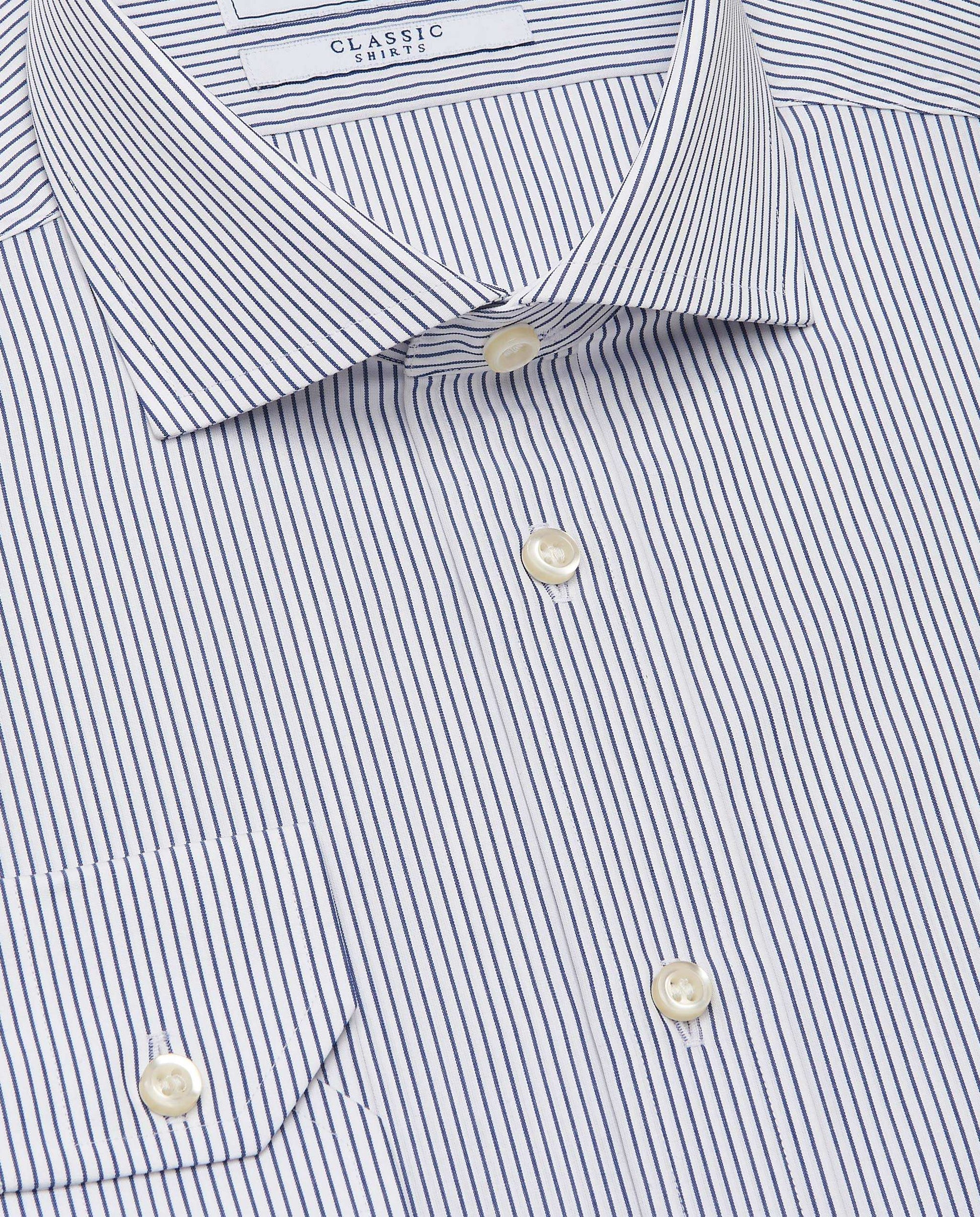 Men’s Slim Fit Striped Shirt – Blue | 100% Cotton | Classic Full Sleeves