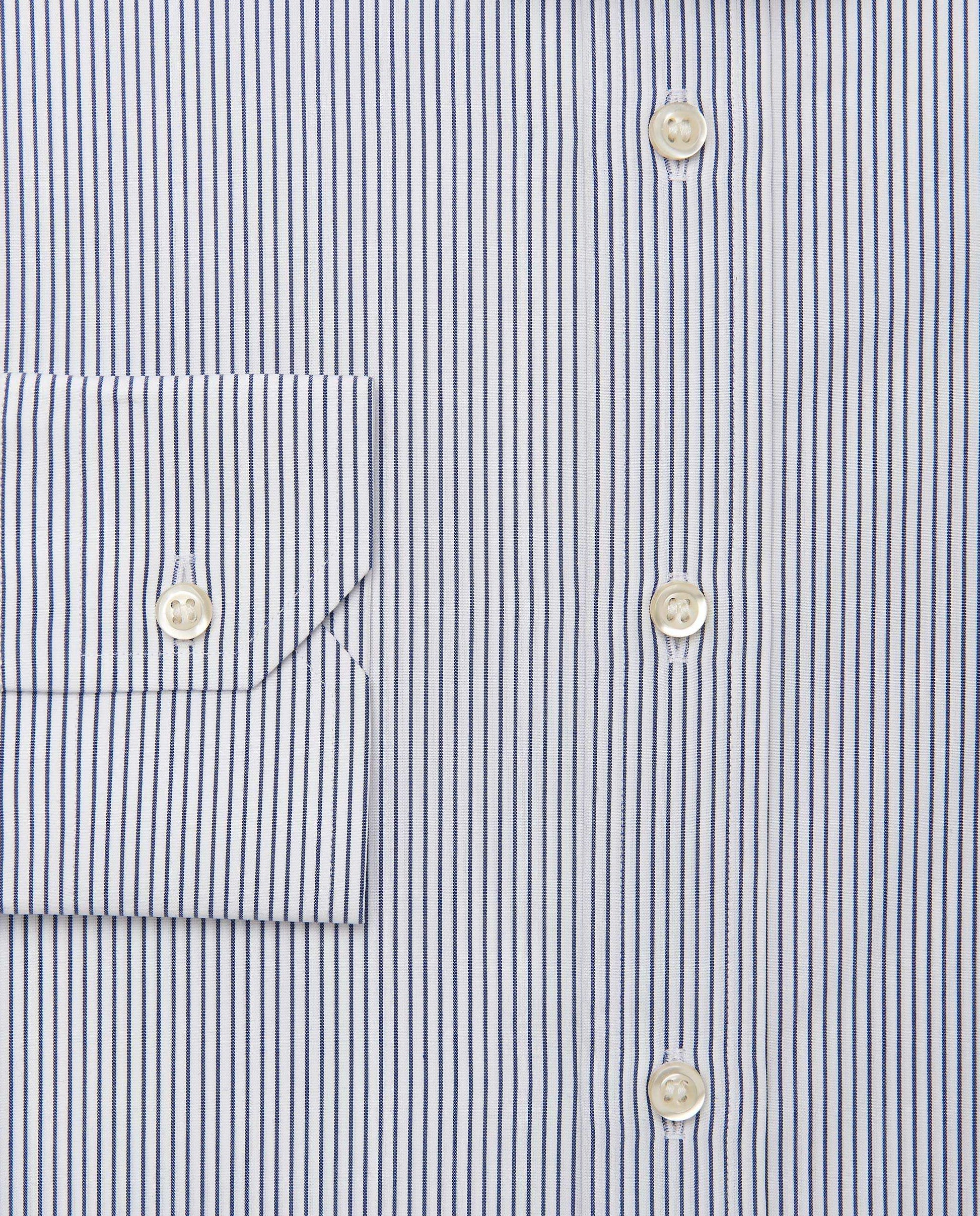 Men’s Slim Fit Striped Shirt – Blue | 100% Cotton | Classic Full Sleeves