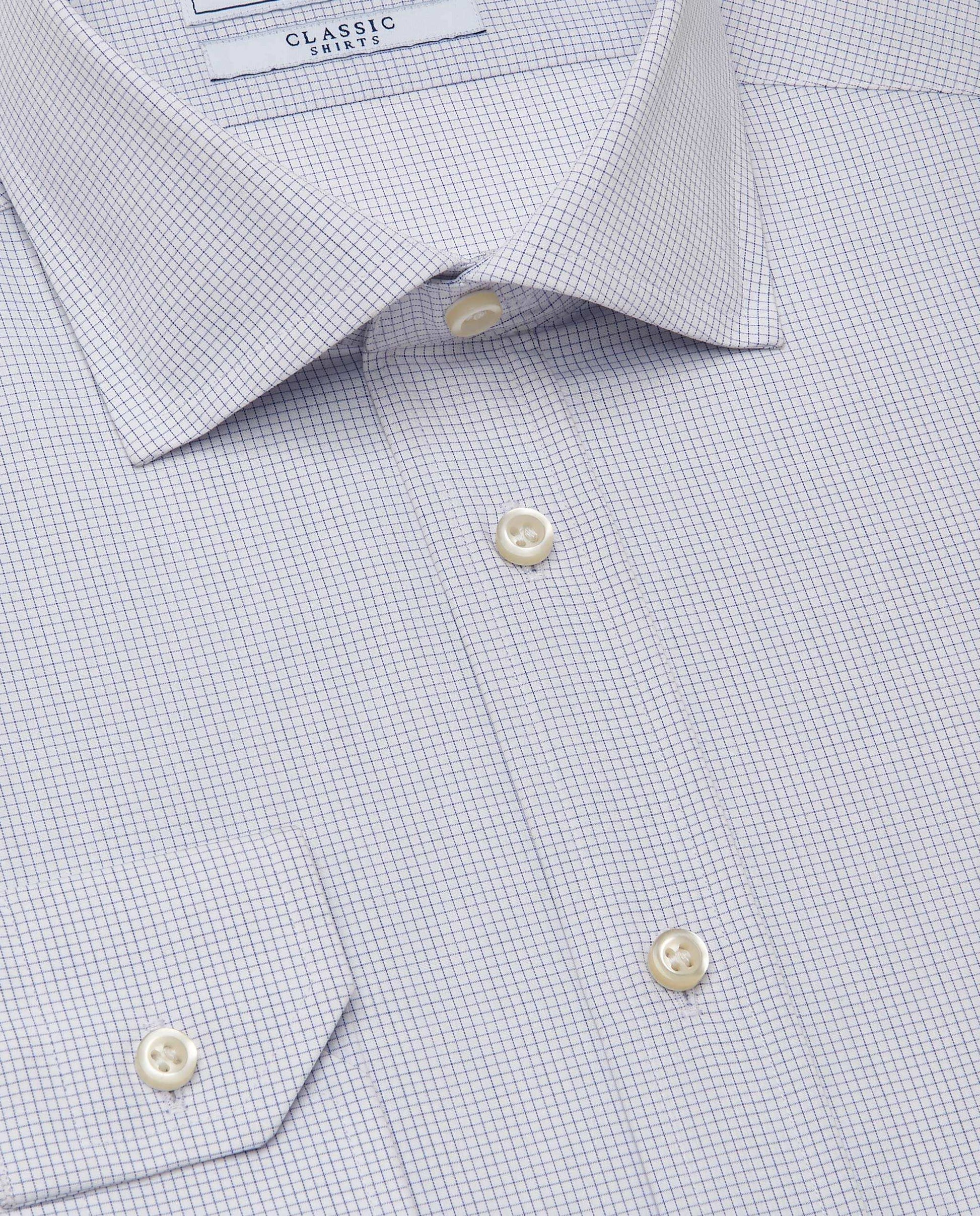 Men’s Slim Fit Checked Shirt – Blue | 100% Cotton | Classic Full Sleeves