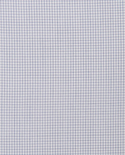 Men’s Slim Fit Checked Shirt – Blue | 100% Cotton | Classic Full Sleeves