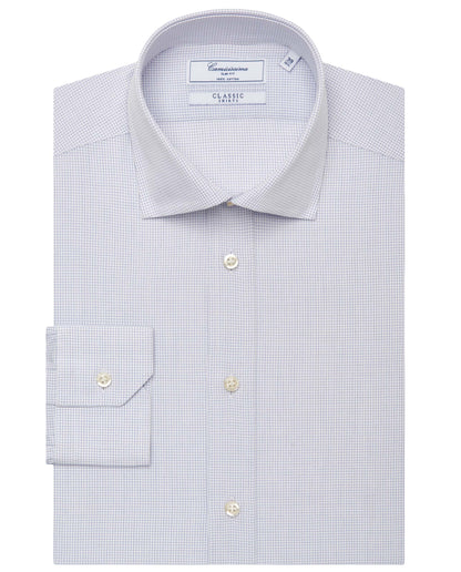 Camicissima Men’s Slim Fit Checked Shirt – Blue | 100% Cotton | Classic Full Sleeves