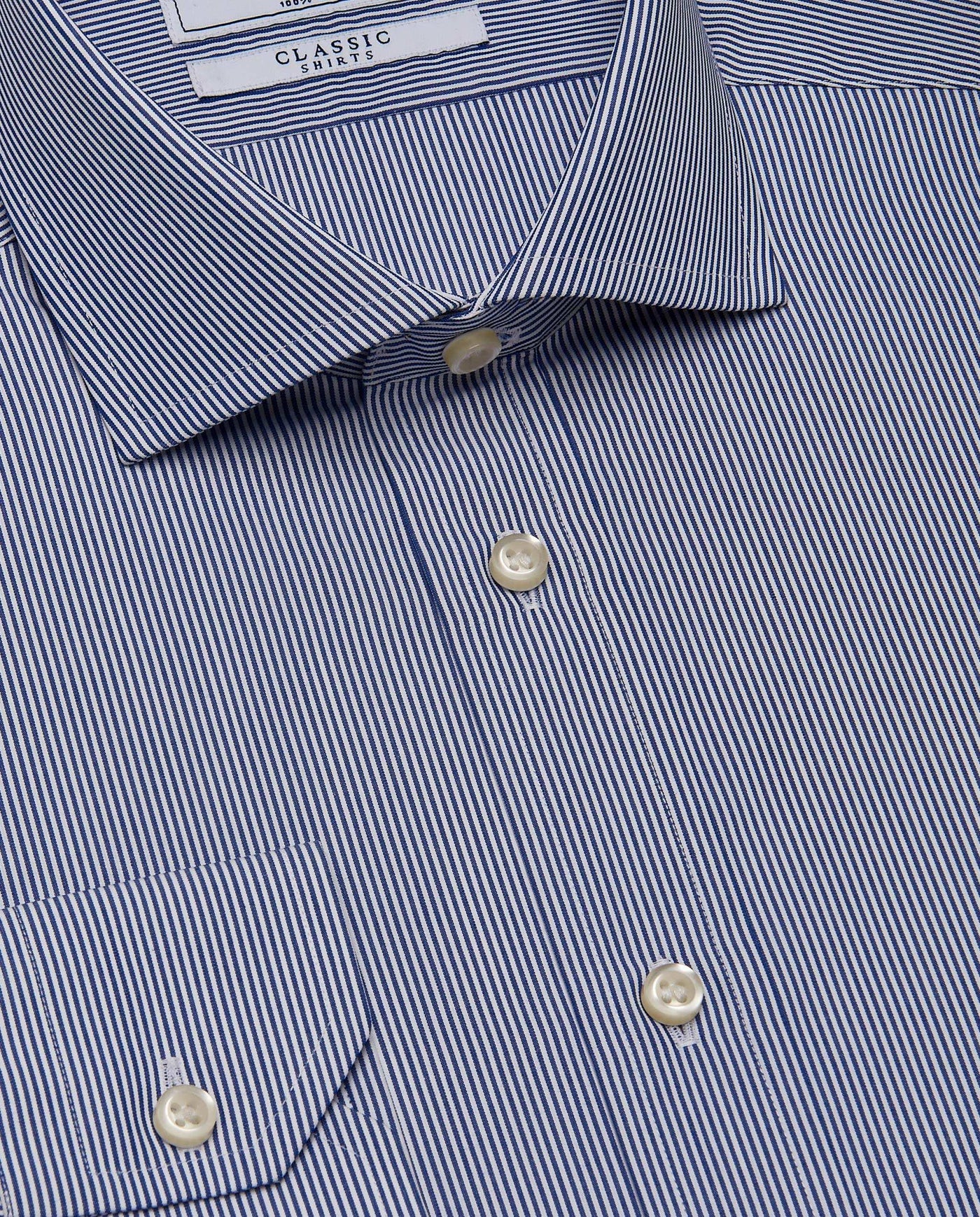 Camicissima Men’s Slim Fit Striped Shirt – Blue | 100% Cotton | Classic Full Sleeves