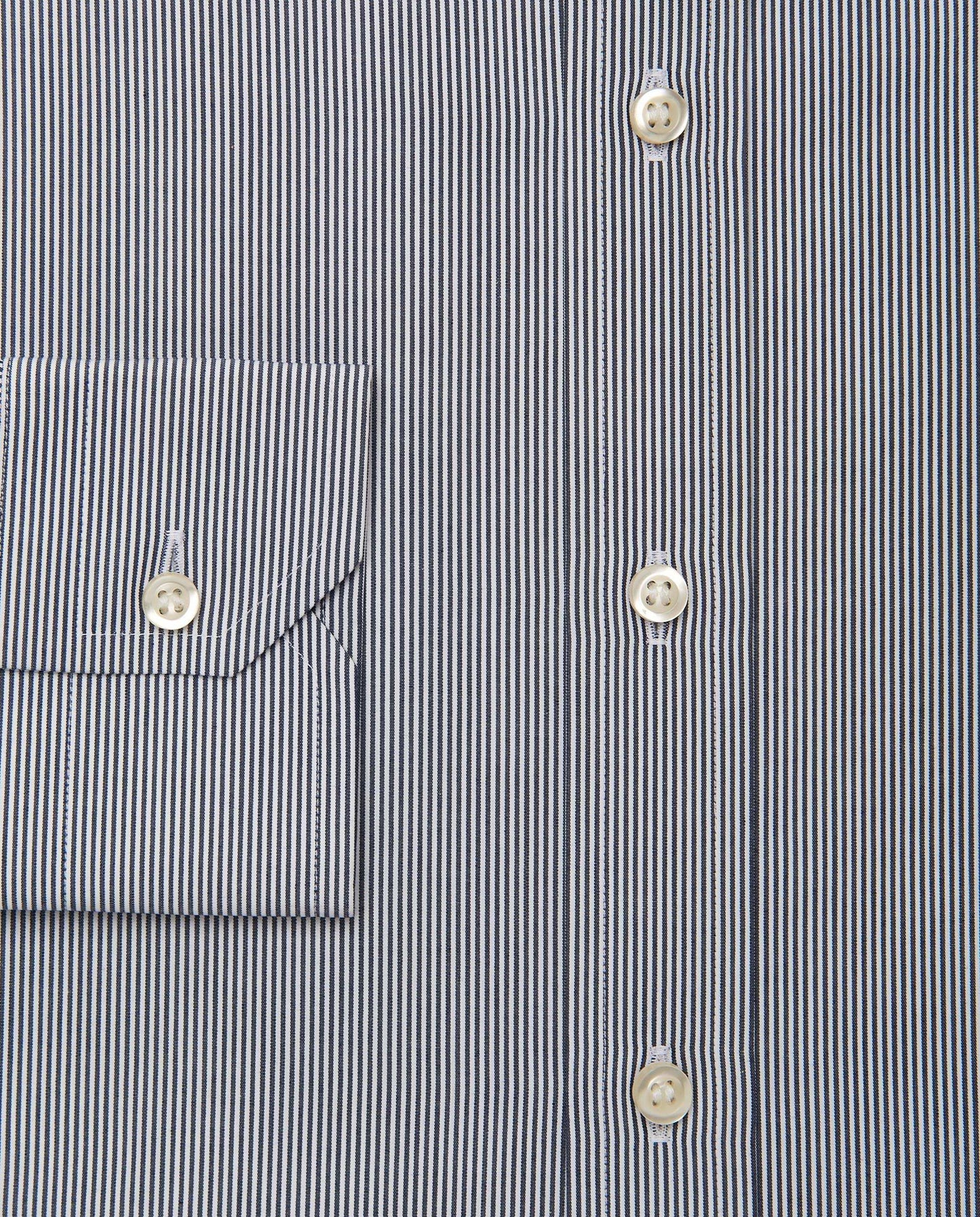 Men’s Slim Fit Striped Shirt – Blue Navy | 100% Cotton | Classic Full Sleeves