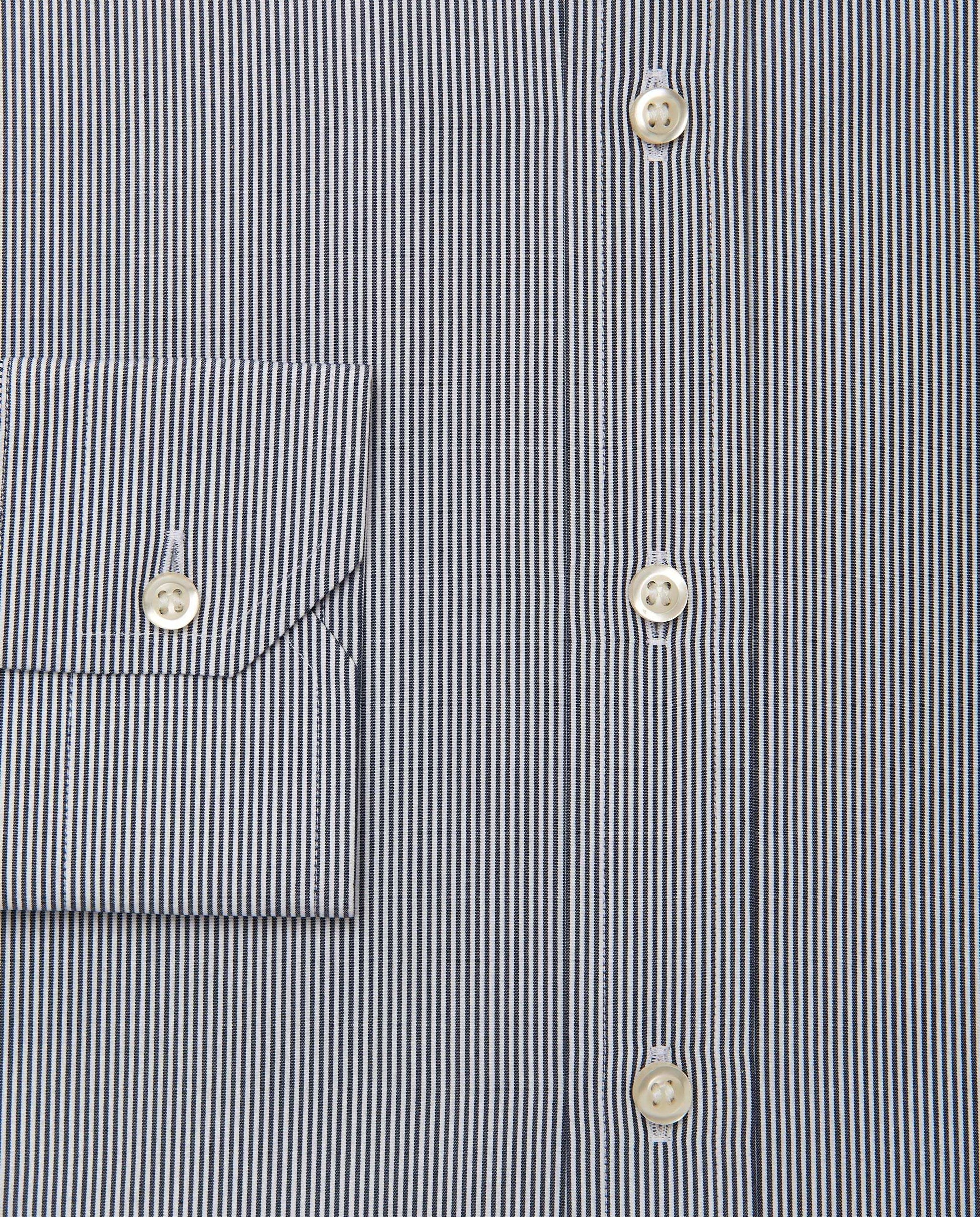 Men’s Slim Fit Striped Shirt – Blue Navy | 100% Cotton | Classic Full Sleeves