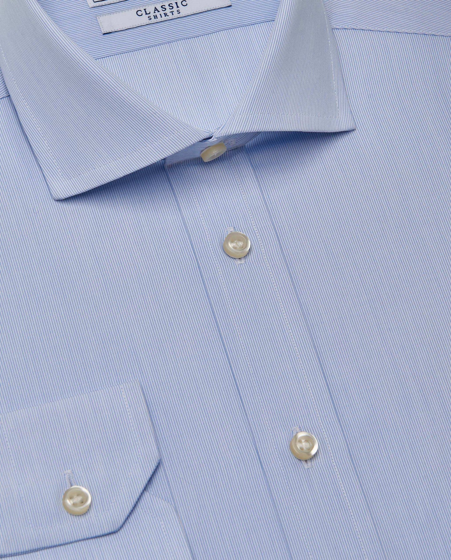 Men’s Slim Fit Plain Shirt – Light Blue | 100% Cotton | Classic Full Sleeves