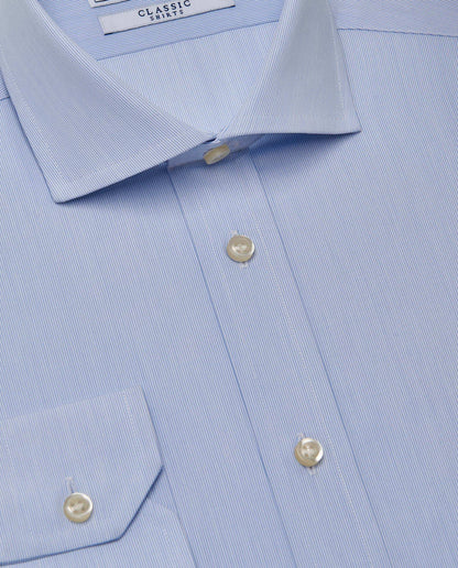 Men’s Slim Fit Plain Shirt – Light Blue | 100% Cotton | Classic Full Sleeves