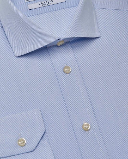 Men’s Slim Fit Plain Shirt – Light Blue | 100% Cotton | Classic Full Sleeves