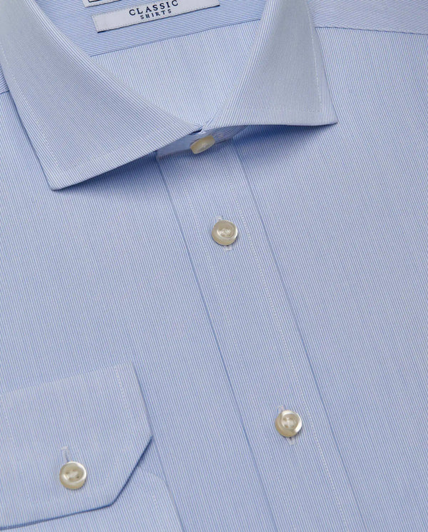 Men’s Slim Fit Plain Shirt – Light Blue | 100% Cotton | Classic Full Sleeves