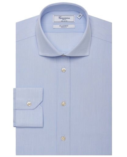 Camicissima Men’s Slim Fit Plain Shirt – Light Blue | 100% Cotton | Classic Full Sleeves