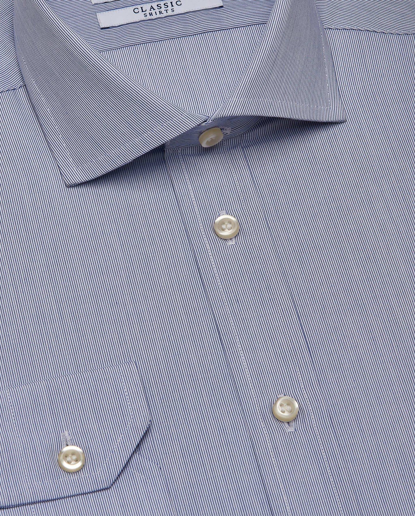 Men’s Slim Fit Striped Shirt – Blue | 100% Cotton | Classic Full Sleeves