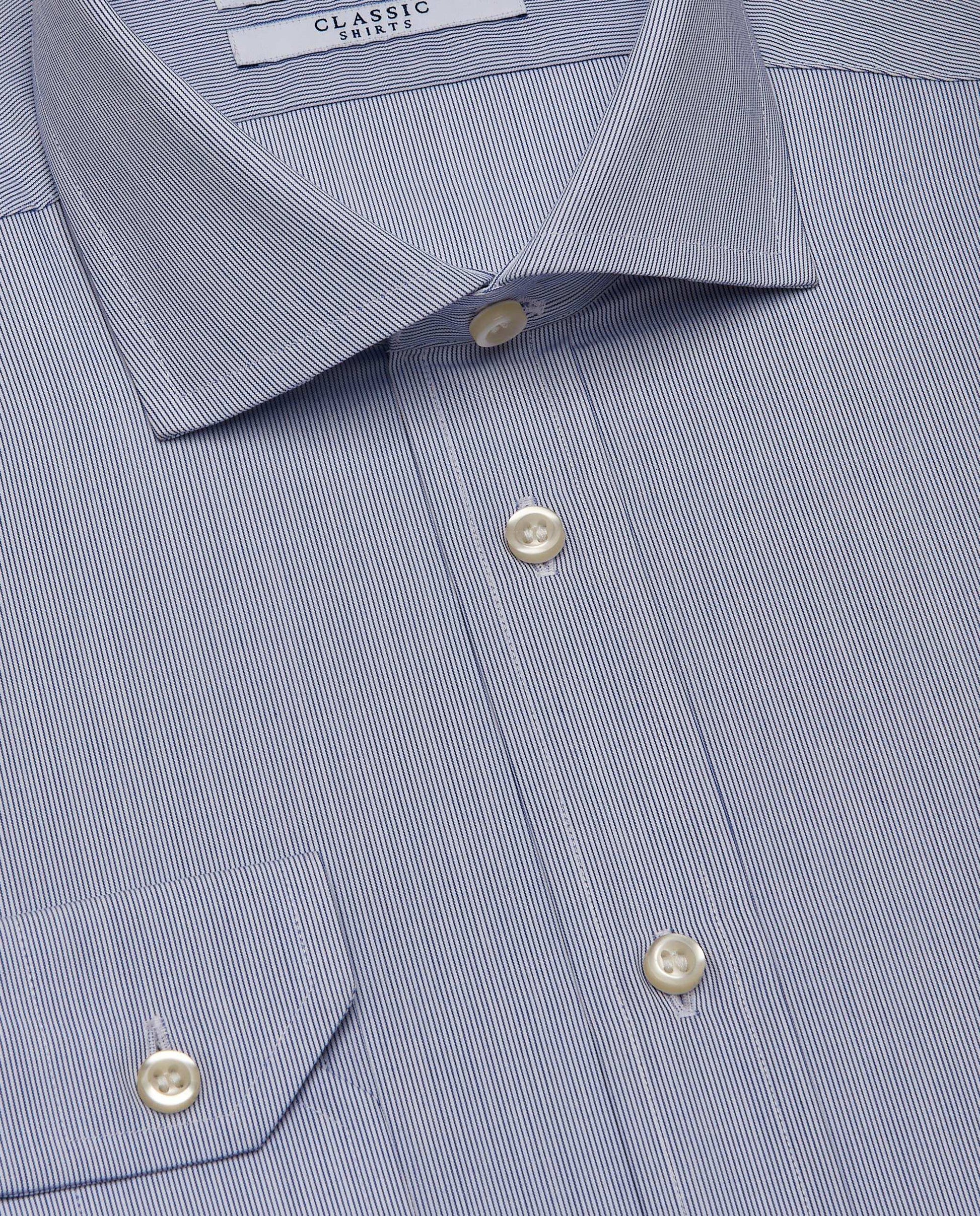 Men’s Slim Fit Striped Shirt – Blue | 100% Cotton | Classic Full Sleeves
