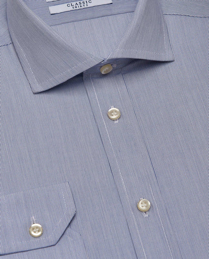 Men’s Slim Fit Striped Shirt – Blue | 100% Cotton | Classic Full Sleeves