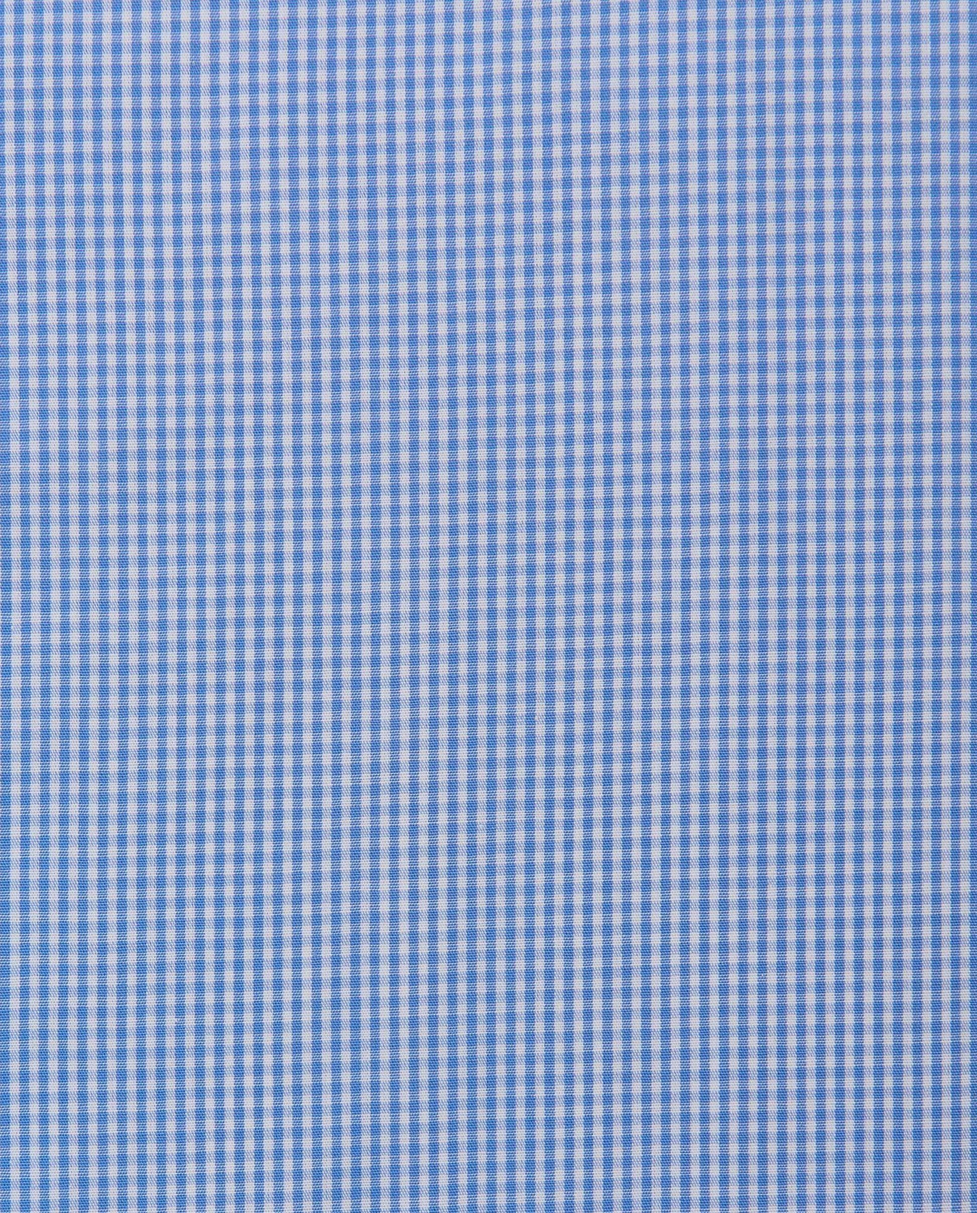 Men’s Slim Fit Checked Shirt – Light Blue | 100% Cotton | Classic Full Sleeves