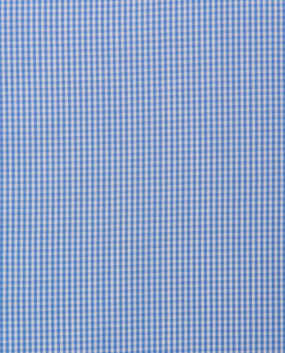 Men’s Slim Fit Checked Shirt – Light Blue | 100% Cotton | Classic Full Sleeves