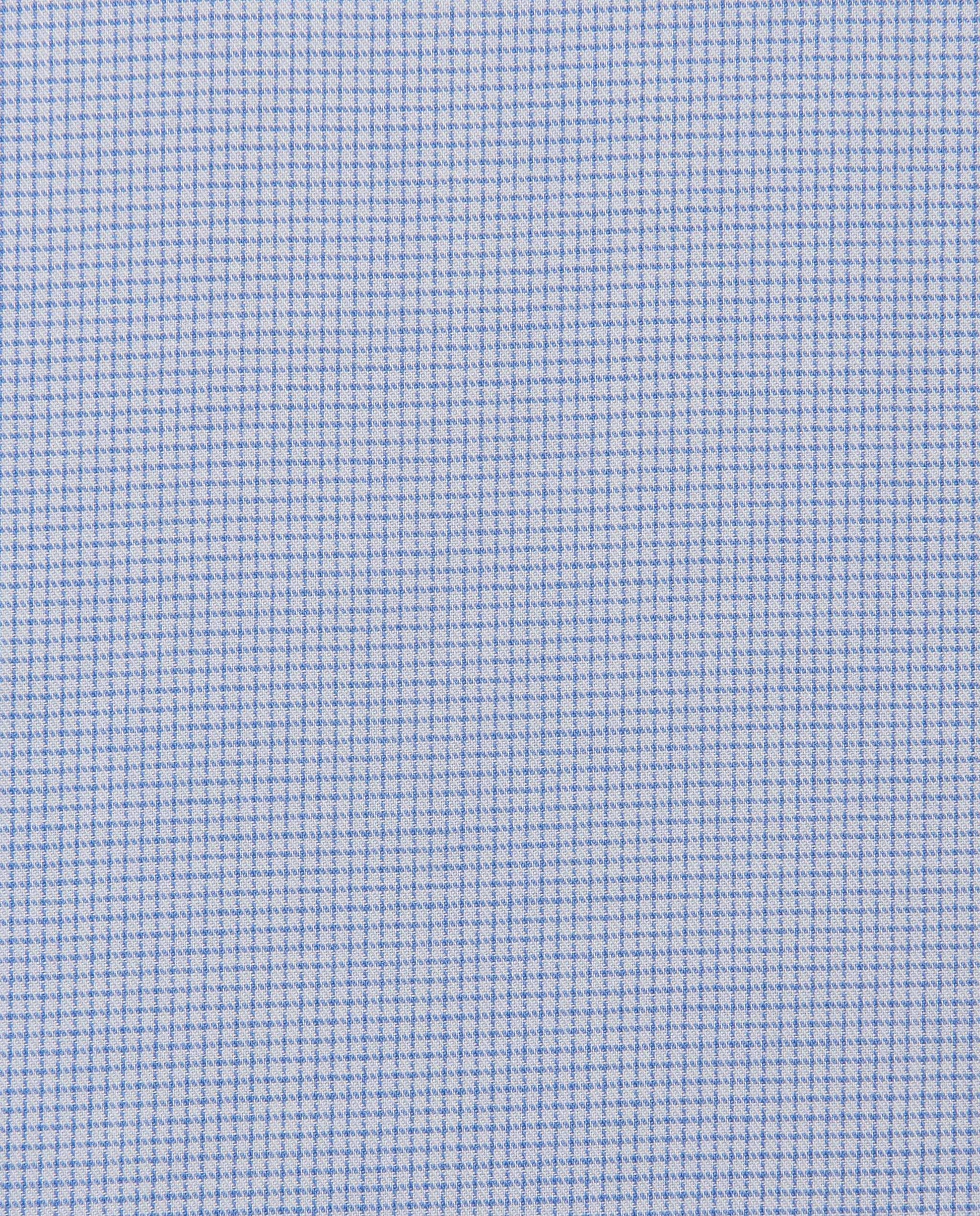 Men’s Slim Fit Checked Shirt – Light Blue | 100% Cotton | Classic Full Sleeves